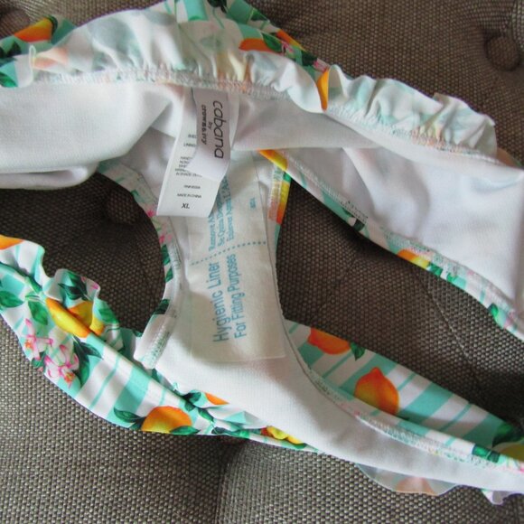 NEW Cabana by Crown & Ivy Lemonade Party Ruffle Hipster Swim Bottom - Picture 5 of 5